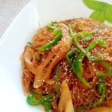 ちくわとピーマンだけ♪緑豆春雨のチャプチェ風炒め✿